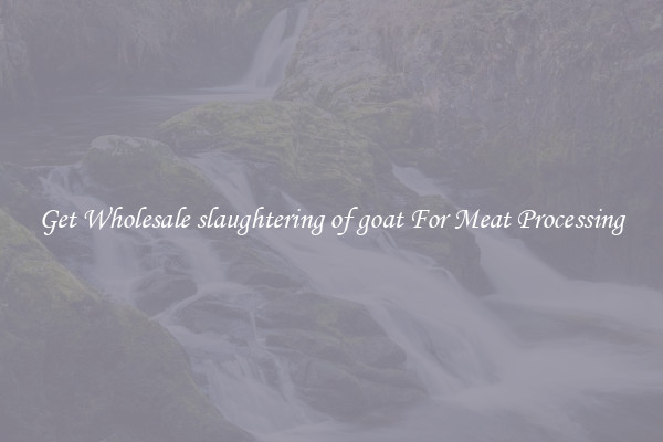 Get Wholesale slaughtering of goat For Meat Processing