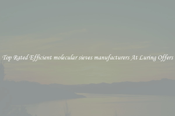 Top Rated Efficient molecular sieves manufacturers At Luring Offers